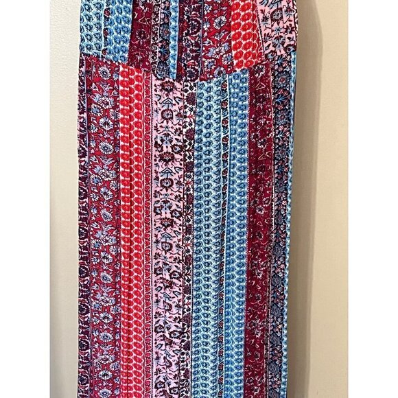 Xhilaration Womens Boho Maxi Dress XL Floral Parchwoek Lagenlook artys - Picture 3 of 10